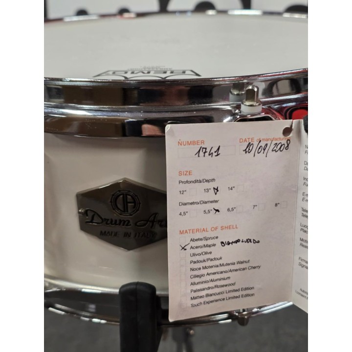 Acquista DRUM ART Rullante EX-DEMO 13" x 5,5" Acero Balcanico Bianco Lucido - Da1355ac online | Merula Strumenti Musicali