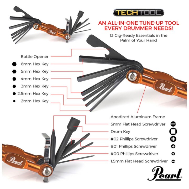 Pearl - PTT13 TechTool con Drum Key