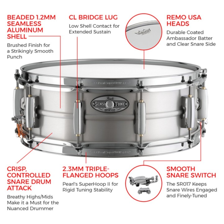 Pearl - STH1450AL Rullante Sensitone in Alluminio
