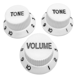 Acquista Axlabs Ax-La479a498 Knob Strat Style White/Black Font 3pcs online | Merula Strumenti Musicali