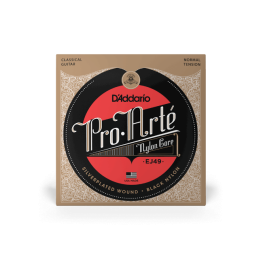 D'Addario - EJ49 Pro-Arte Black Nylon Classical Guitar Strings, Normal Tension