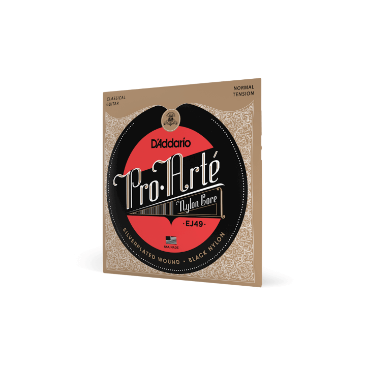 D'Addario - EJ49 Pro-Arte Black Nylon Classical Guitar Strings, Normal Tension