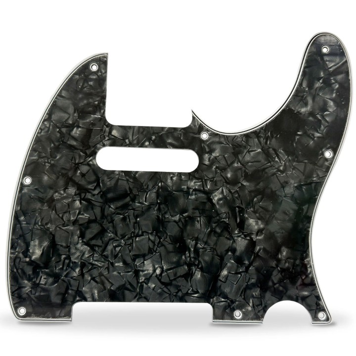 AXLABS - AX-PGT4P8S-BP Pickguard 62 Tele Style 4ply 8 hole black pearl