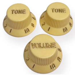 Acquista AXLABS Ax-La580a573 Knob Strat Style Lefty Aged White/Gold Font 3pcs online | Merula Strumenti Musicali