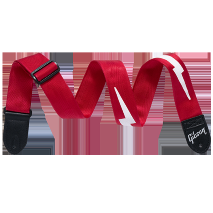 Acquista Gibson 437262 Asbolt-Red The Lightning Bolt Seatbelt (Red) online | Merula Strumenti Musicali