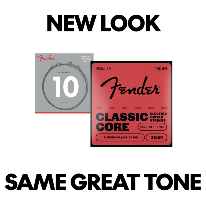 Acquista FENDER Classic Core Electric Guitar Strings, Vintage Nickel, Bullet Ends 0733155406 online | Merula Strumenti Musicali