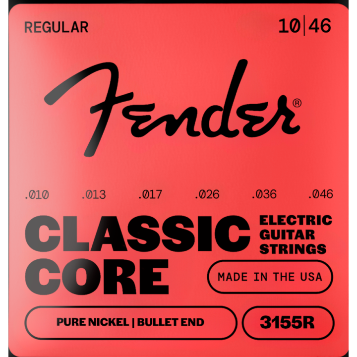 Acquista FENDER Classic Core Electric Guitar Strings, Vintage Nickel, Bullet Ends 0733155406 online | Merula Strumenti Musicali