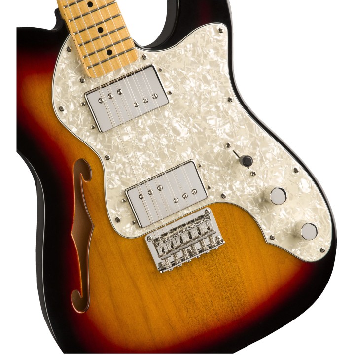 Acquista SQUIER Classic Vibe '70s Telecaster Thinline, Maple Fingerboard, 3-Color Sunburst online | Merula Strumenti Musicali