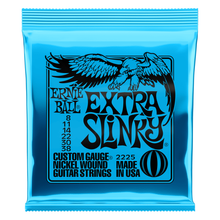 Acquista ERNIE BALL 2225 EXTRA SLINKY CON AVVOLGIMENTO IN NICKEL 8-38 online | Merula Strumenti Musicali