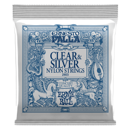 Acquista ERNIE BALL 2403 ERNESTO PALLA CLEAR & SILVER 28-42 online | Merula Strumenti Musicali