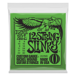 Acquista ERNIE BALL 2230 SLINKY CON AVVOLGIMENTO IN NICKEL (12 CORDE)  8-40 online | Merula Strumenti Musicali