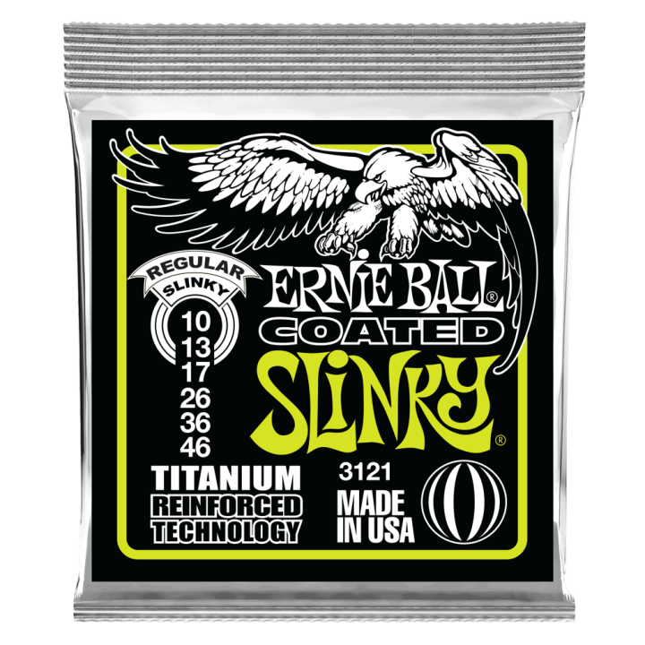 Acquista ERNIE BALL 3121 REGULAR SLINKY RPS COATED TITANIUM 10-46 online | Merula Strumenti Musicali