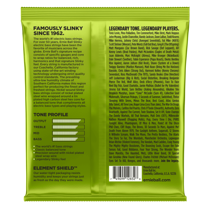 Acquista ERNIE BALL 2832 REGULAR SLINKY NICKEL WOUND 50-105 online | Merula Strumenti Musicali