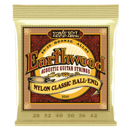 Acquista ERNIE BALL 2069 Earthwood Folk Nylon, Clear & Gold Ball End, 80/20 Bronze online | Merula Strumenti Musicali