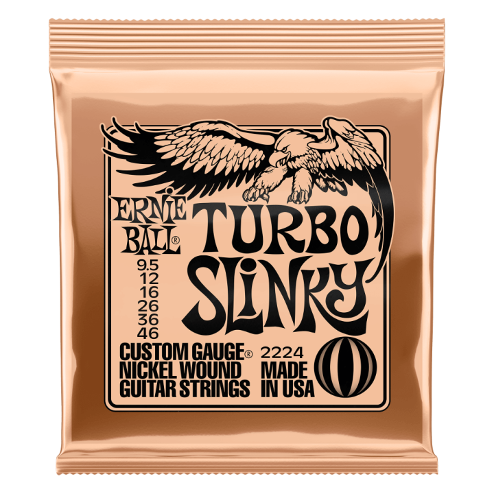 Acquista ERNIE BALL 2224 NICKEL WOUND TURBO SLINKY 9,5-46 online | Merula Strumenti Musicali