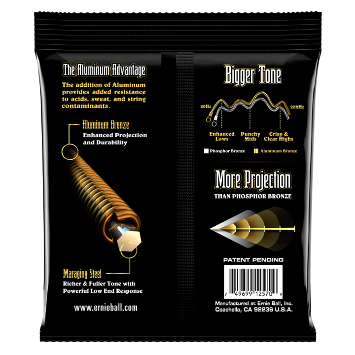 Acquista ERNIE BALL 2570 ALUMINUM BRONZE EXTRA LIGHT 10-50 online | Merula Strumenti Musicali