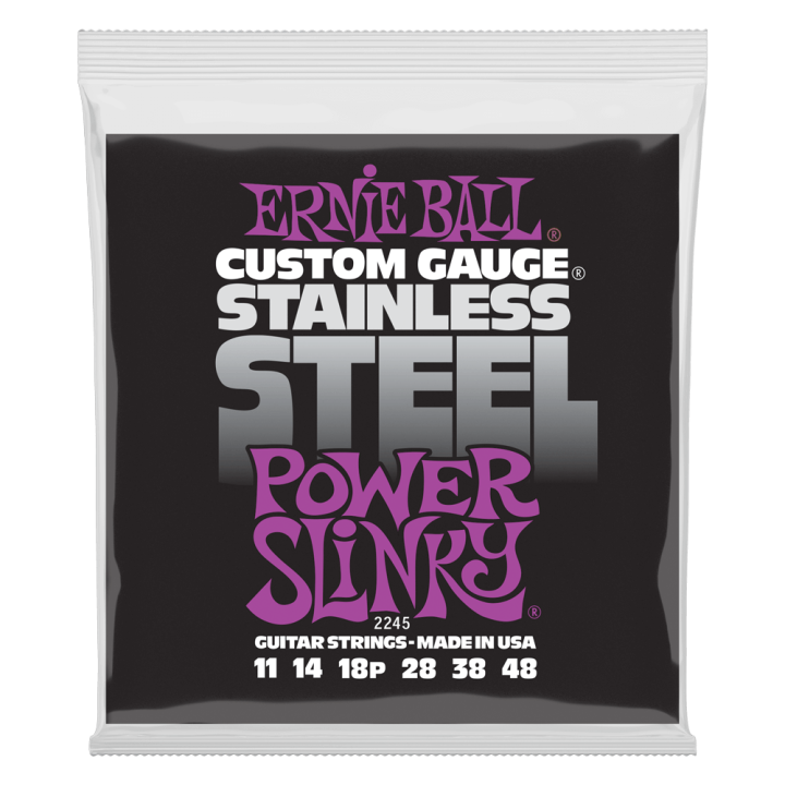 Acquista ERNIE BALL 2245 STAINLESS STEEL POWER SLINKY 11-48 online | Merula Strumenti Musicali