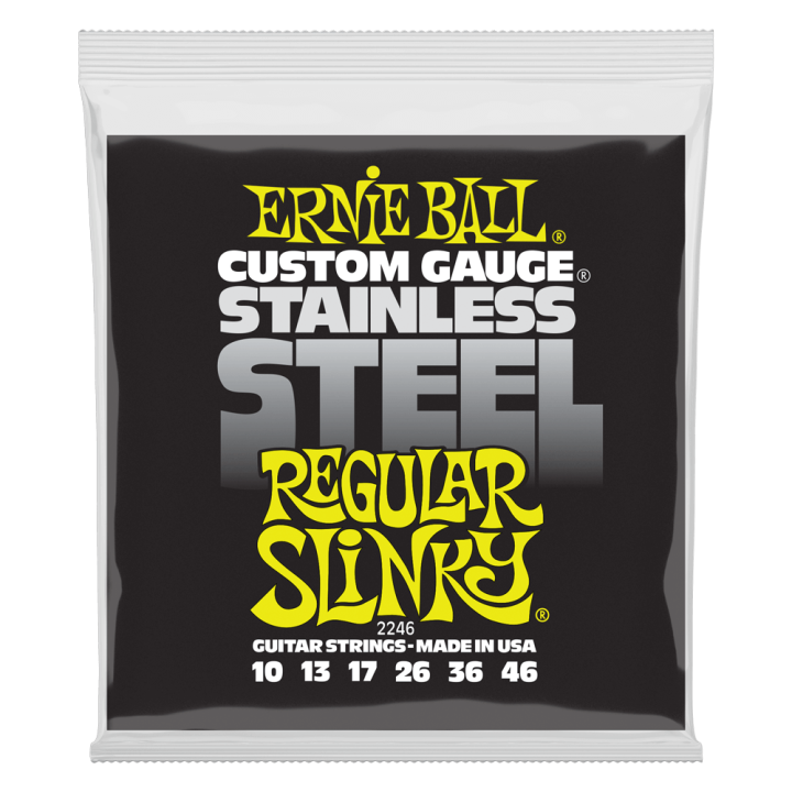 Acquista ERNIE BALL 2246 Regular Slinky Stainless Steel Wound Electric Guitar Strings 10-46 online | Merula Strumenti Musicali