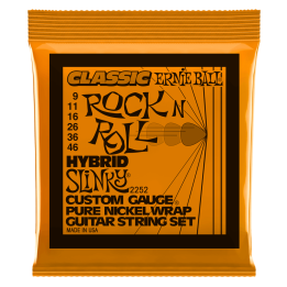 Acquista ERNIE BALL 2252 Hybrid Slinky Classic Rock n Roll Pure Nickel Wrap Electric Guitar S online | Merula Strumenti Musicali