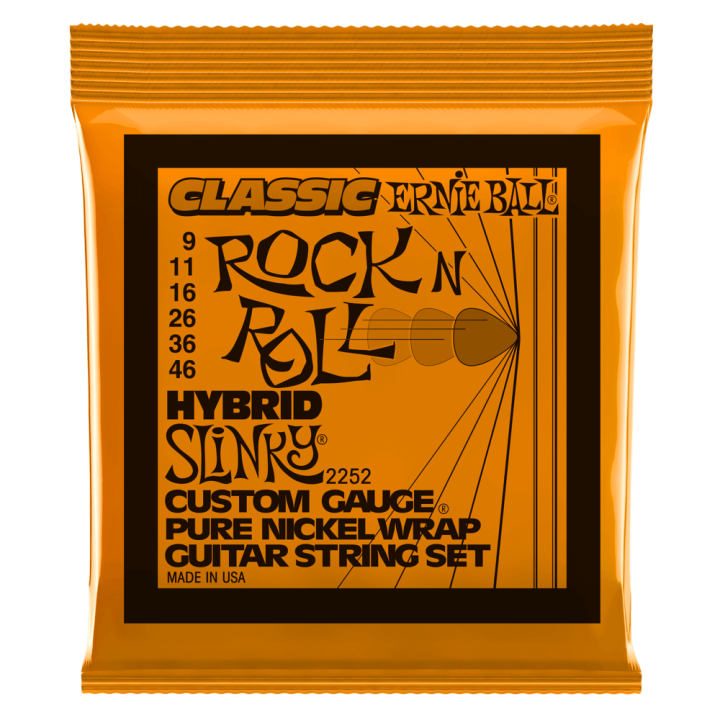 Acquista ERNIE BALL 2252 Hybrid Slinky Classic Rock n Roll Pure Nickel Wrap Electric Guitar S online | Merula Strumenti Musicali