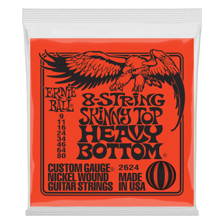 Acquista ERNIE BALL 2624 NICKEL WOUND SKINNY TOP HEAVY BOTTOM (8CORDE) 9-80 online | Merula Strumenti Musicali