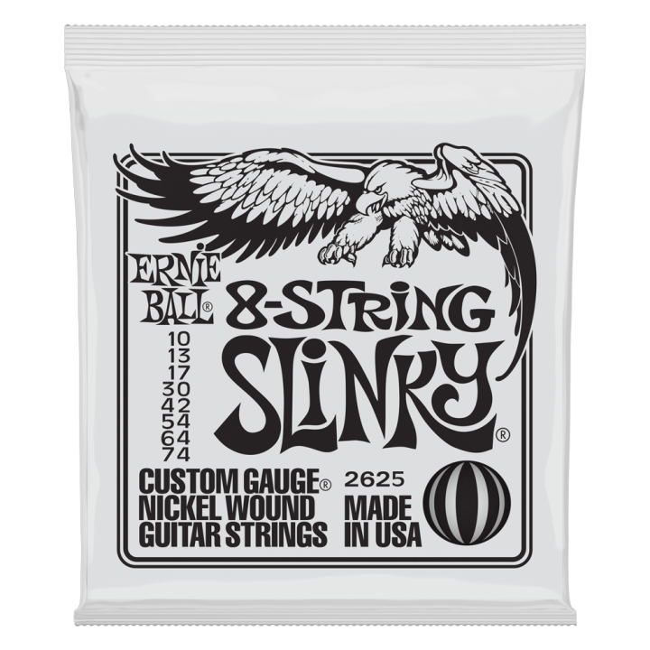 Acquista ERNIE BALL 2625 NICKEL WOUND SLINKY (8CORDE) 10-74 online | Merula Strumenti Musicali