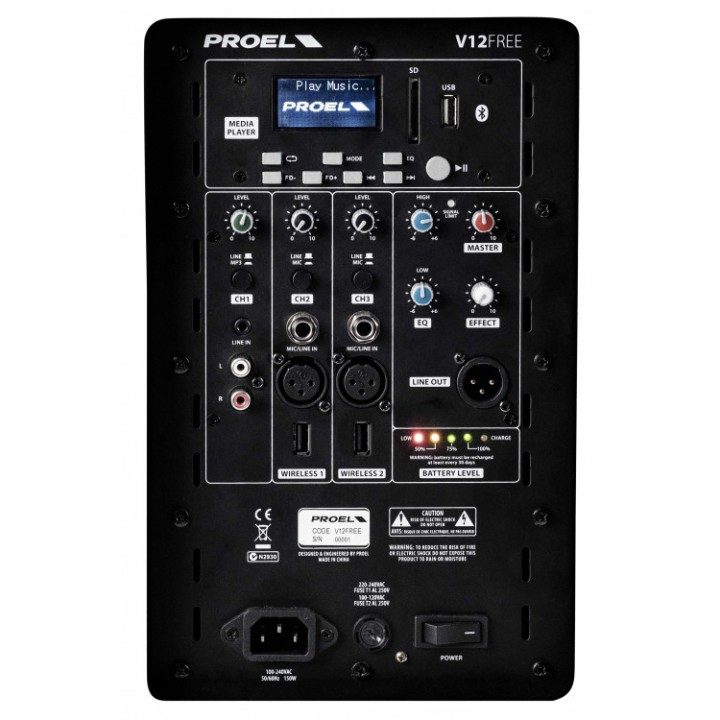 PROEL V12FREE | Diffusore a batteria